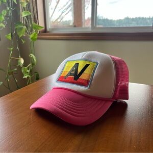 Aviator Nation AV pink trucker hat cap